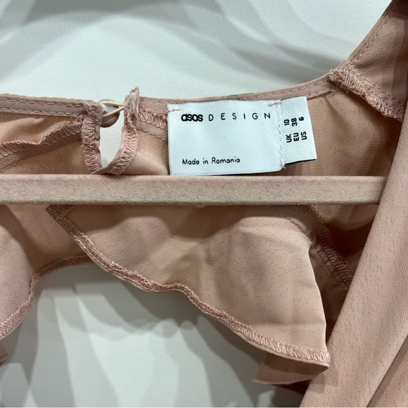 ASOS Light Pink Front Tie Up Top - Picture 2 of 5